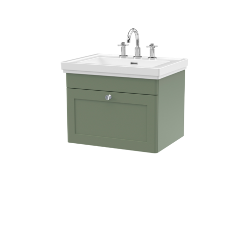 Classique 600mm Wall Hung Vanity Unit Satin Green