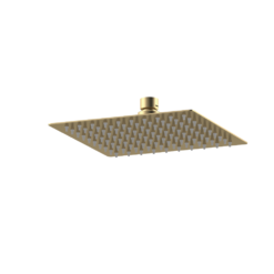 Square Fixed Head Brushed Brass