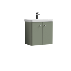 Nuie Core 600mm Wall Hung Unit Satin Green