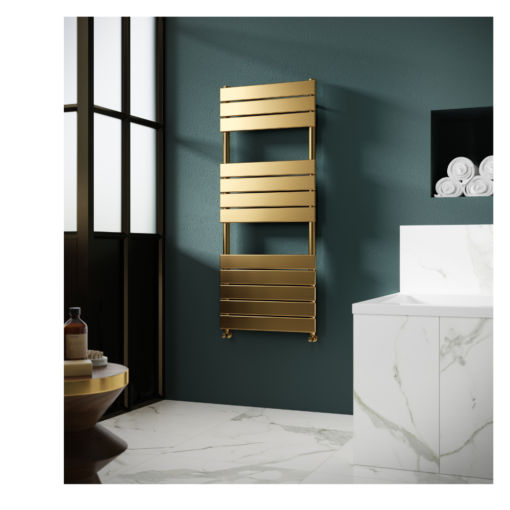 Piazza Square Flat Ladder rail- Brushed Brass