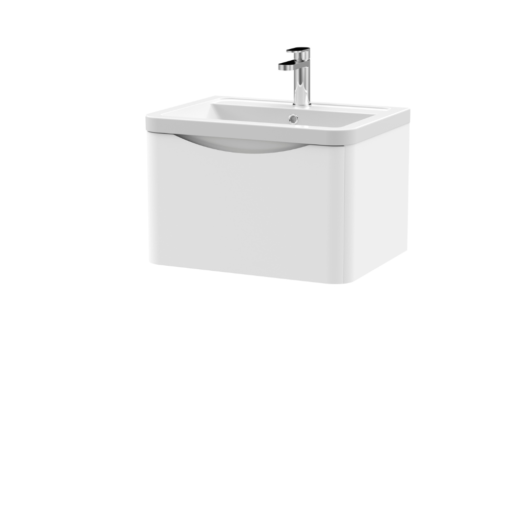 Lunar 600mm White Wall Hung Vanity