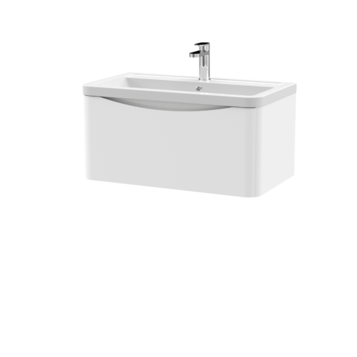 Lunar 800mm White Wall Hung Vanity