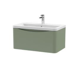 Lunar 800mm Green Wall Hung Vanity