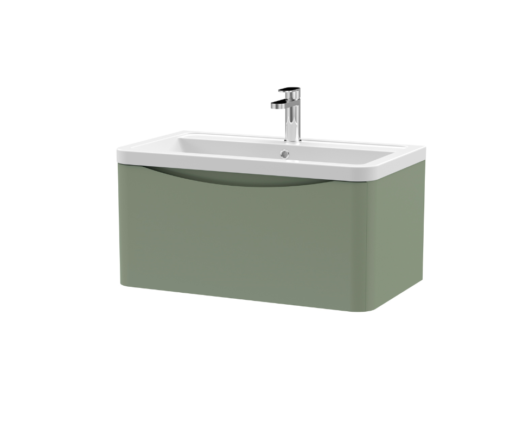 Lunar 800mm Green Wall Hung Vanity