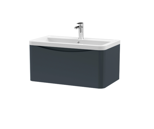 Lunar 800mm Anthracite Vanity Unit Wall Hung Vanity