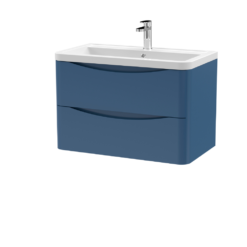 Lunar 800mm Blue Wall Hung Vanity