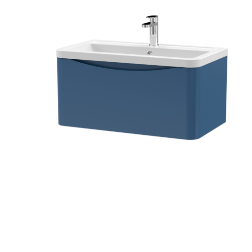 Lunar 800mm Blue Wall Hung Vanity