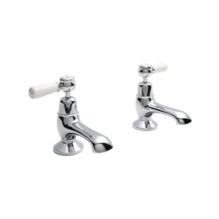 Hudson Reed White Topaz Lever Bath Taps