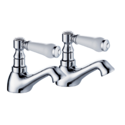 Tenby Lever Traditional Ceramic Level Basin Taps