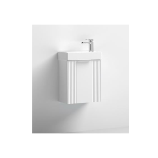 Deco Fluted White Compact 400 Wall hUng Vanity