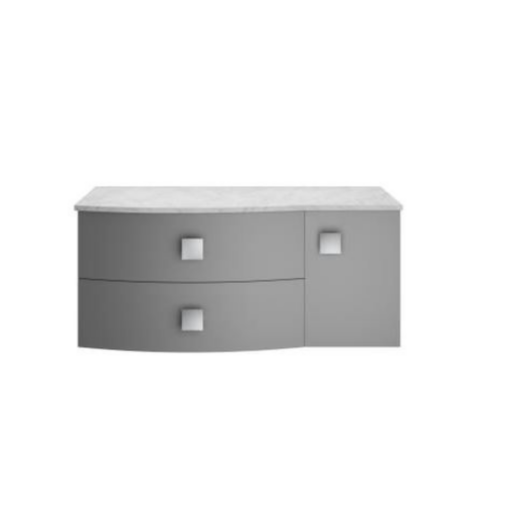 Hudson Reed Sarenna Wall Hung Dove Grey 1000 Cabinet & Grey Marble Left Hand - Image 2