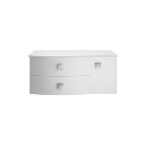 Hudson Reed Sarenna Wall Hung White 1000 Cabinet & White Marble Left Hand - Image 2